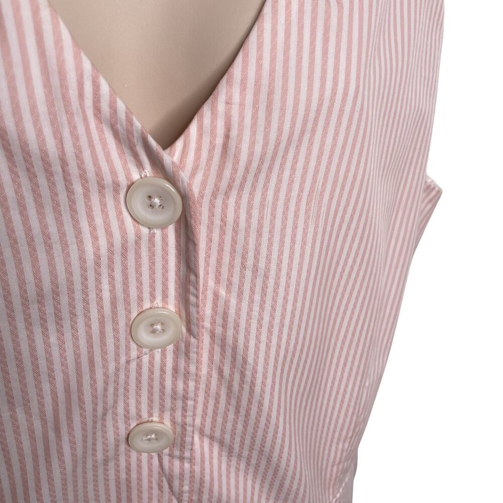 Ann Taylor Factory Womans Dress Stripe Pink White Sleeveless Plus Size 16 c - Picture 3 of 11